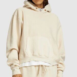 Les Tien Cream Cara Crop Hoodie
